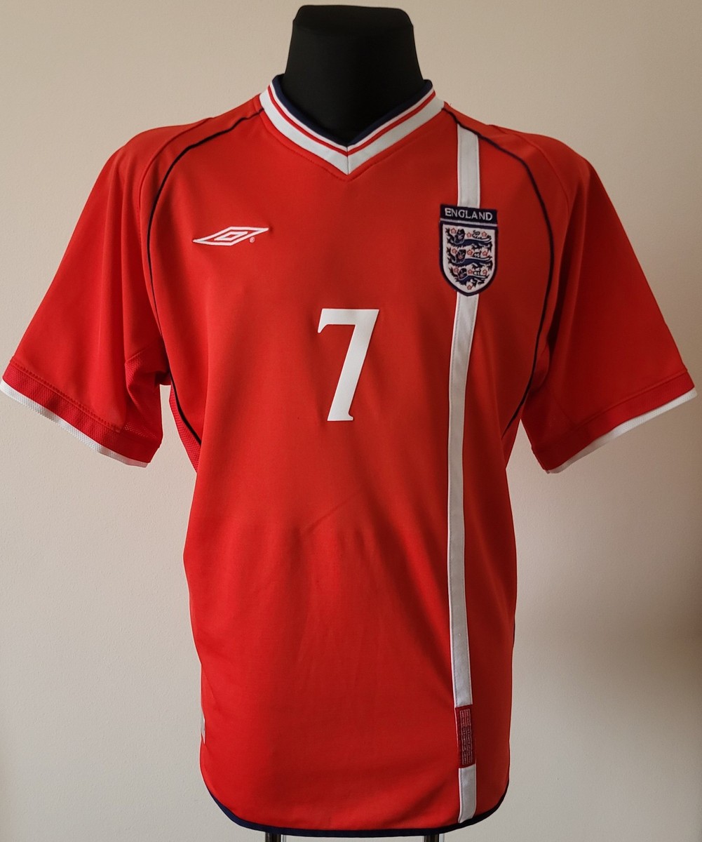 England 2001 - 2003 Away football Umbro shirt #7 Beckham David