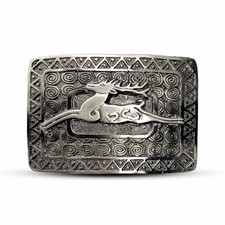 Scottish Highland LEAPING STAG Kilt Belt Buckle Nickel Antique Finished
