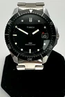 Vtg. TIMEX Red Dot 39mm Black Dial Diver Date Manual Wind Watch
