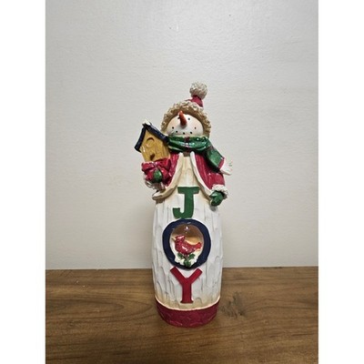 Light Up Snowman Figurine with Color Changing LED Christmas Resin Statue In Box