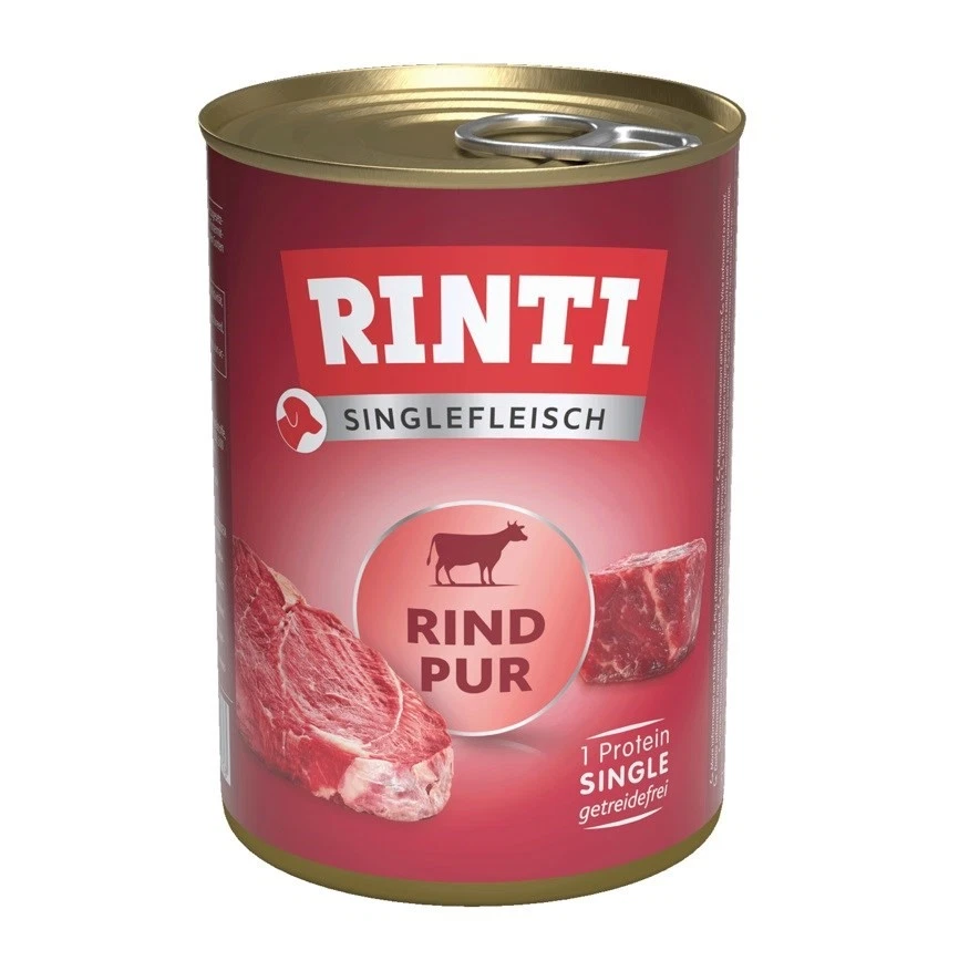 4000158940438 RINTI Singlefleisch Pur Beef - Nassfutter für Hunde - 400g RINTI
