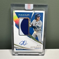2021 Panini Immaculate Collection Prospect Patch Auto #PPA-AM AUSTIN MARTIN /91