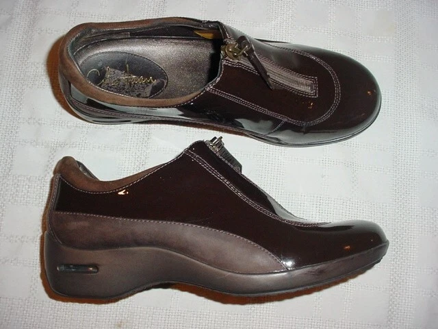 NIKE Scarpe COLE HAAN Marrone Verniciato Air Impermeabili Zip Donna 8 B