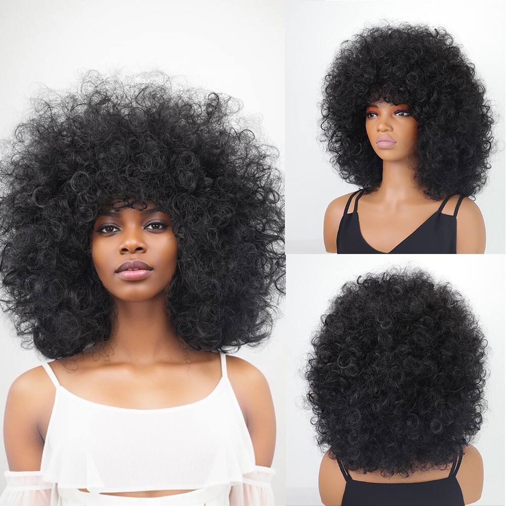 Afro Curly Wig 14Inch Afro Wigs for Black Women 70s Afro  display picture 1