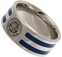 Stainless Steel Leicester City Striped Ring - R Stainless Steel Leicester City Striped Ring - R