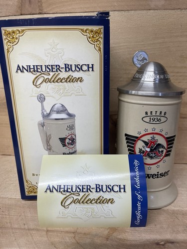 Anheuser Busch Collection Budweiser Retro Logo Series 1936 Budweiser Logo Stein#