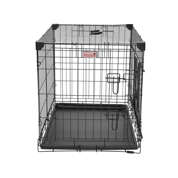 Cajón mediano para perros Lucky Dog Dwell Series 36" puerta corredera, negro Foto 3 de 4
