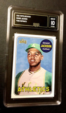 REGGIE JACKSON GMA 10 - 1969 TOPPS ROOKIE REPRINT Licensed Topps Card. rookie card picture