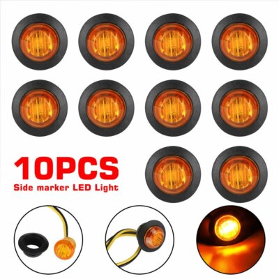Waterproof 3/4'' Round Trailer Side Marker Light Front Rear Clearance Bullet NUS