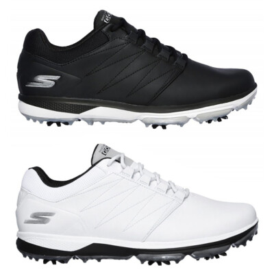 skechers go golf pro 4 white black men's shoes