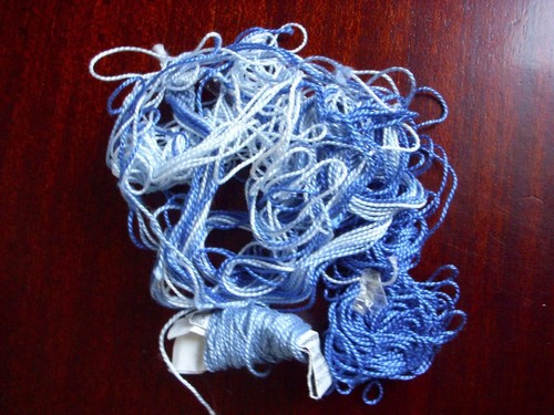 Sticktwist Perlgarn, Stickgarn, diverse blau