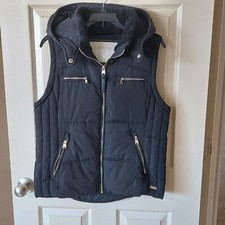 Calvin Kelvin Women's Performance Puffer Vest With Detachable Hoodsize L