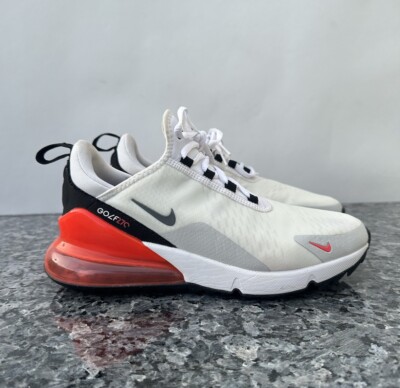 Nike Men's Air Max 270 Golf Shoe - CK6483 103 - White / Grey - Red - Mens 6.5
