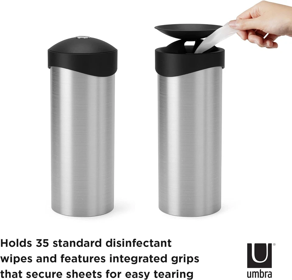Suporte de papel úmido Umbra Swiper 10x25x10cm aço inoxidável preto/níquel - Imagem 4 de 4