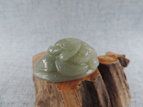 Antique Chinese Hetian Jade Manual Sculpture Hand-carved Fortune JINCHAN 金蟾