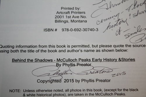 Behind the Shadows: McCulloch Peaks Early History by Phyllis Preator 2015 SIGNED - Picture 9 of 12
