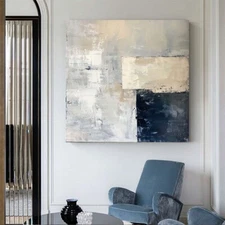 Abstract Painting Canvas Painting Modern artwork Living Room Gray Black