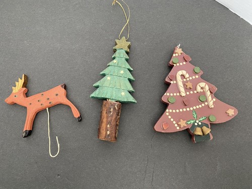 Vintage Wooden Christmas Ornaments Lot - Picture 5 of 9