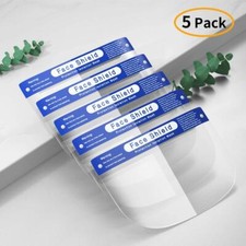 FACE SHIELD FULL FACE VISOR TRANSPARENT MASK CLEAR PLASTIC SHIELDS 1-10 PACK