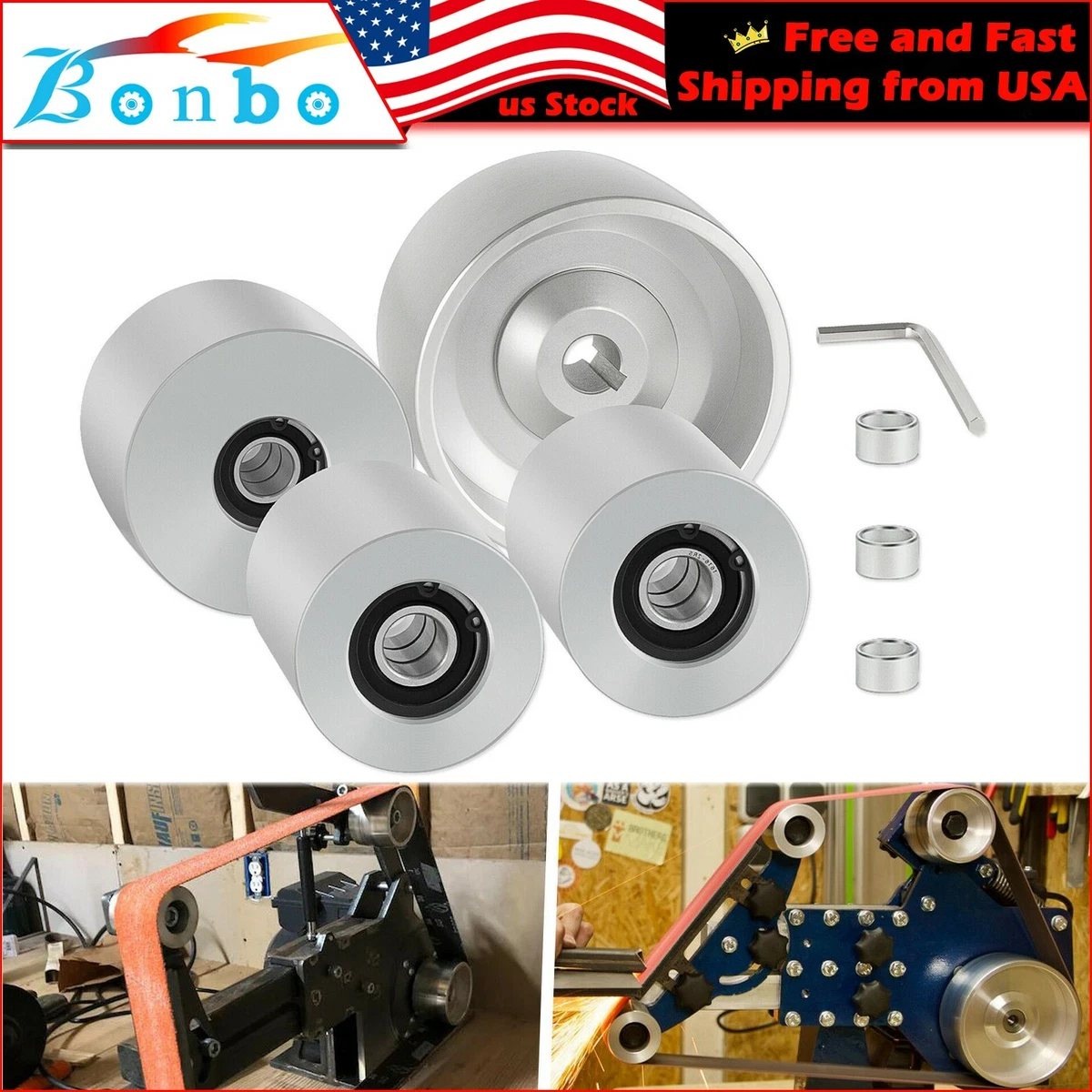 Belt grinder wheel clearance set