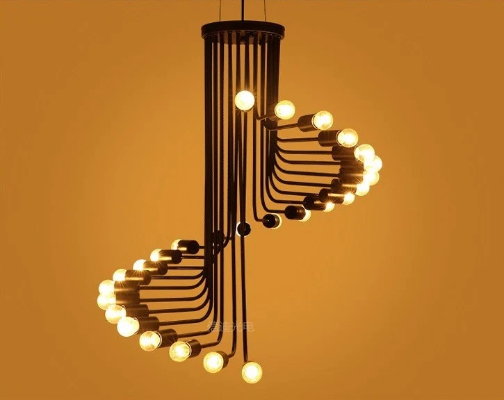 LED Spiral Chandelier Light Fixture Lamp Unique Lighting Dining