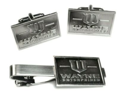 Wayne Enterprises Batman Bruce DC Comics Tie Bar Clip Cufflink Cuff Links Set