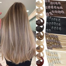 100% Russian Real Double Weft Human Hair Extensions Clip In Remy THICK Full Head