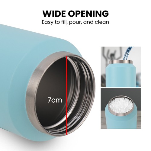 PROFLEX 1L Double Wall Insulated Stainless Steel Water Bottle Drink Jug Seafoam - Picture 6 of 11