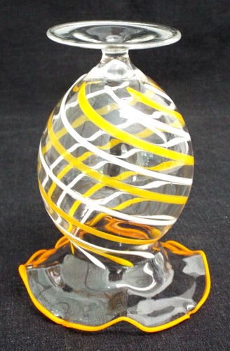 Vintage Bimini Glass Orange White Swirl Vase Lot of 2 Fritz Lampl Austria 1930 - Picture 13 of 13