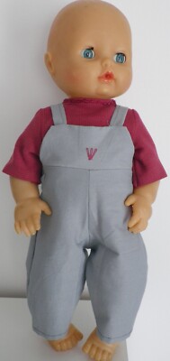 Puppenkleidung 36-38 cm (Ref.26): LATZHOSE + T-Shirt, NEU - Creation