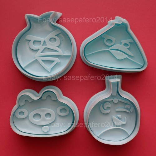 Angry Bird Ausstechform mit Stempel, 4-teiliges Set. - Bild 1 von 4