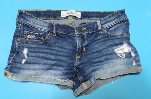 Hollister Jeansshorts Distressed Bündchen Stretch blau Größe 5 W 27