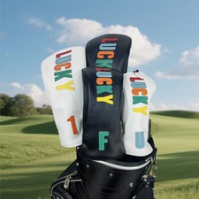 Premium Lucky Simple Golf Club Head Cover Driver 35 Woods Hybrid UT Head Covers