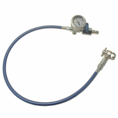 Nitrogen Shock Fill Kit 600 PSI Pressure Gauge, 2 Foot Hose, No Loss Air Chuck