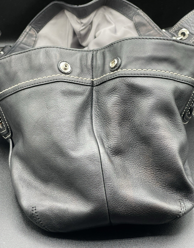 Cartera Coach Hampton Soho Plisada Cuero Negro Mango DBL Cierre de Cremallera F13732 - Imagen 11 de 15
