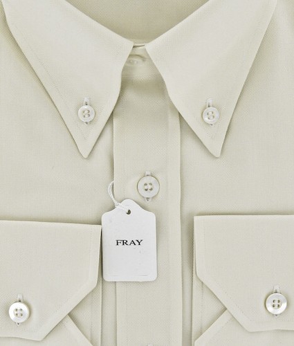 Fray Cream Shirt Small Size 15.5 - Picture 2 of 4
