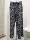 NWT Navy Blue & Gray Floral Print High Rise Straight Wide Leg Lightwt Pants XS — photo 10