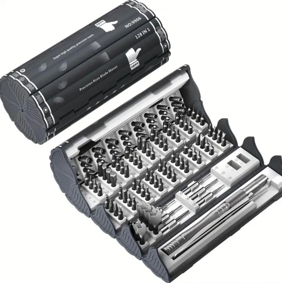 128 in 1 Precision Screwdriver Set Magnetic Bit Kit Multi-Function Stainless - Image 2 of 4