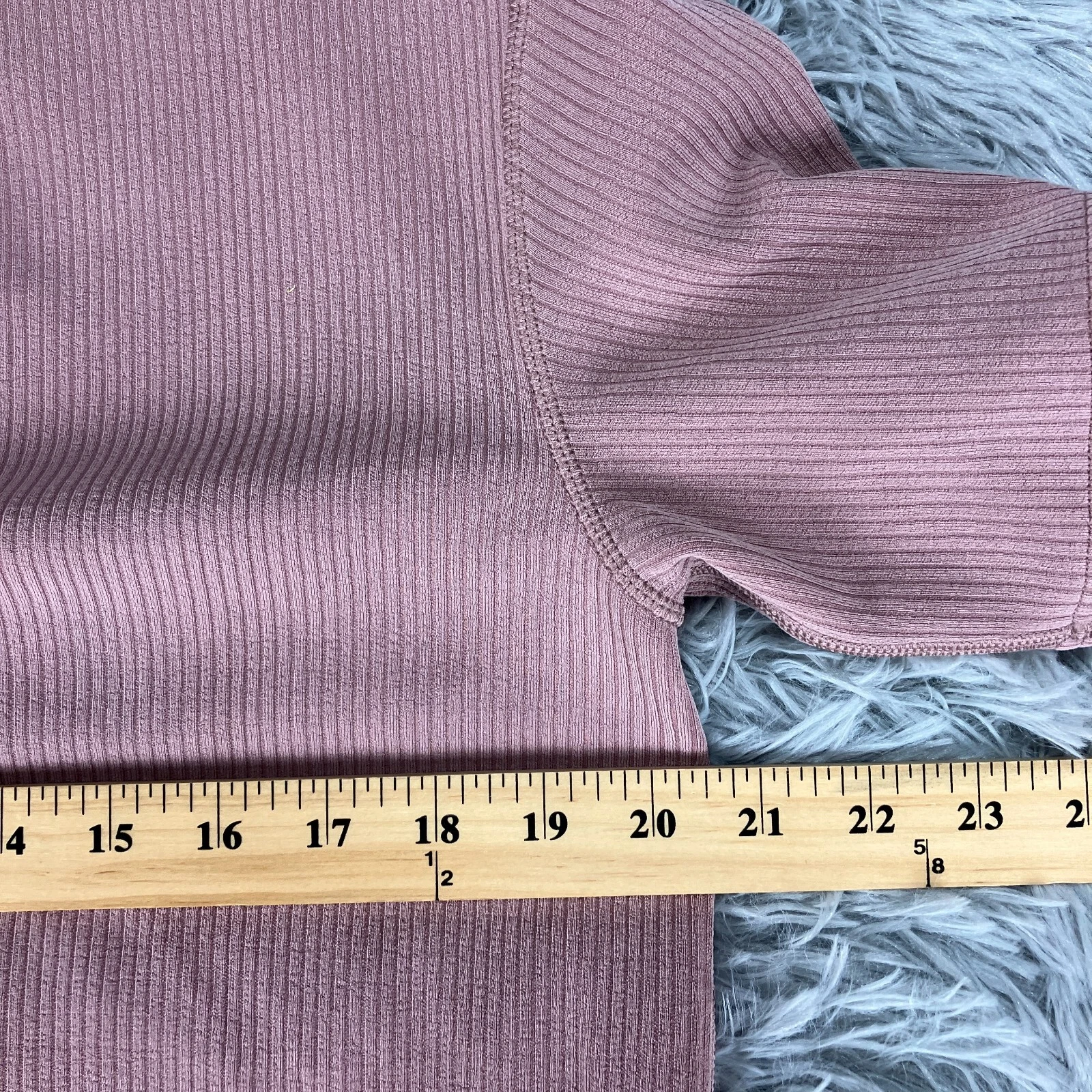 lululemon v-neck relaxed fit short sleeve rib knit shirt