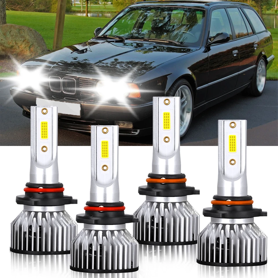 Kit de 4 bombillas LED de haz alto y bajo 9005+9006 para BMW 525i 1989-1995 Foto 2 de 4