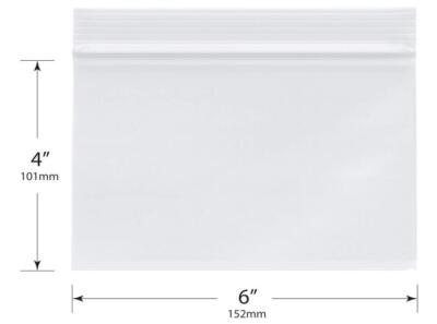 300 -6" x 4" Clear Reclosable Plastic Poly Zipper Bags 2 Mil Zip Lock ...