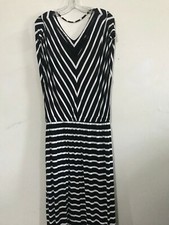 Mossimo Plus Size XXL Black White Stripe Long Maxi Dress Women Stylish 2 Slits