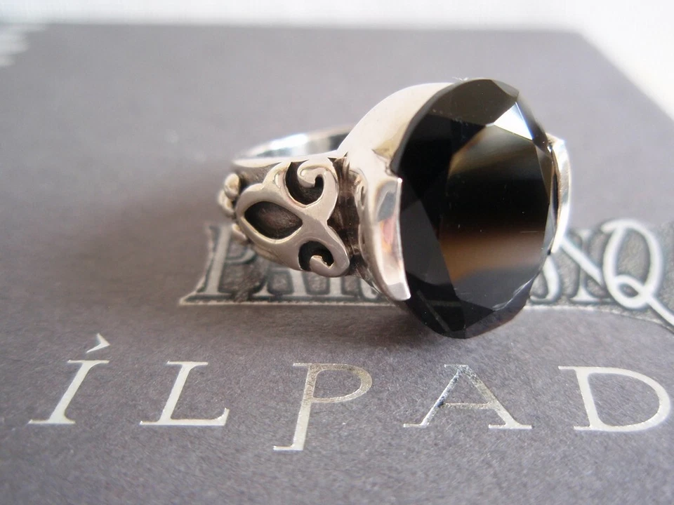 SILPADA RETIRED Sterling Silver 925 Black Faceted Chalcedony Ring Sz 6 R1410 $64 - Image 3 of 4