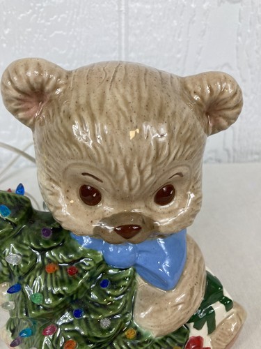 Molde de iluminación eléctrico de cerámica para árbol de Navidad de oso de peluche de colección - Imagen 3 de 16