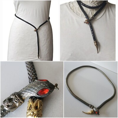 Vintage 80s Snake Chain Belt With Buckle / Silver 80s Silver Stretch Snake Belt | The Remix Vintage Fashion main image 2