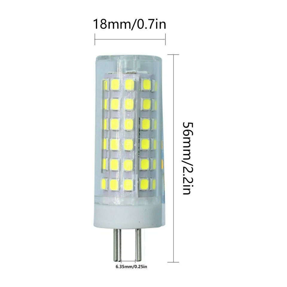 Lámpara de cerámica 2 piezas GY6.35 (GX6.35/G6.35) LED 78-2835 AC/DC 12V Foto 3 de 4