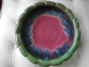 Fulper Low Bowl with Lobed Edge Arts and Crafts 13"