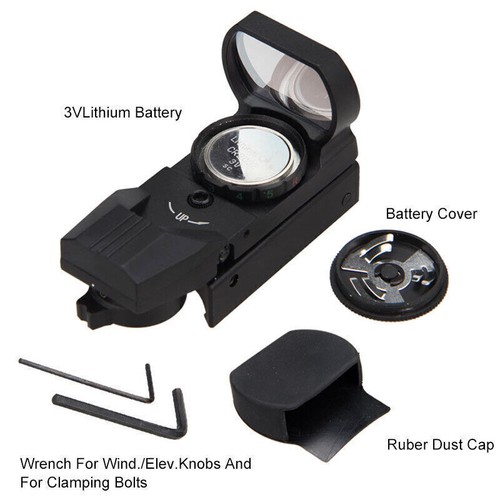 Tactical Holographic Reflex Red Green Dot Sight 4 Reticle - 11mm Dovetail Mount - Picture 7 of 11