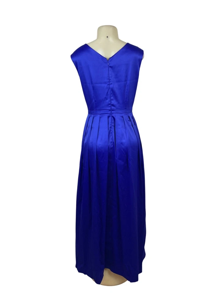 Тахари винтажный стиль Royal синий без рукавов вечернее платье украшенный талии размер 6 - Изображение 3 из 4