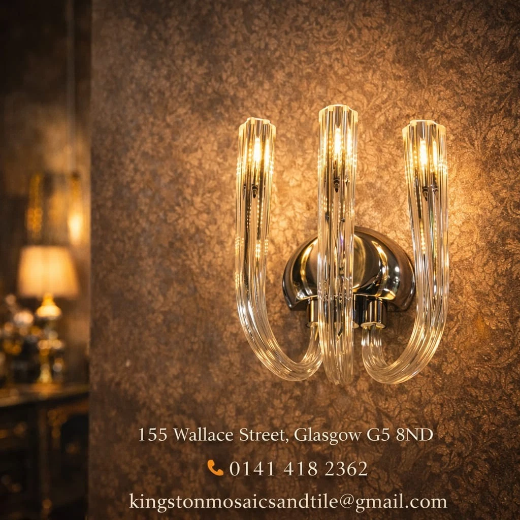 Luxury Crystal Wall Light – Triple Arm Modern Glass Wall Sconce - Picture 1 of 7